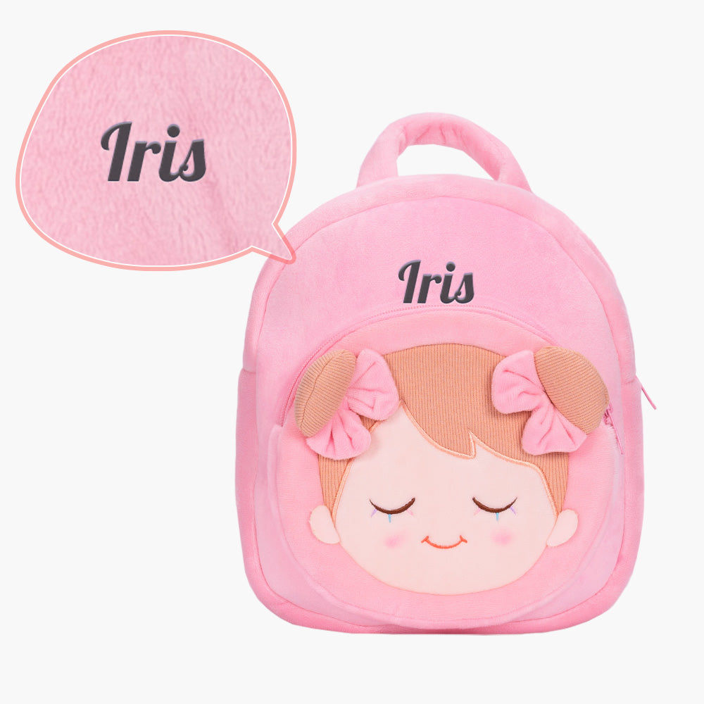 Bambola e zaino rosa dolci personalizzati