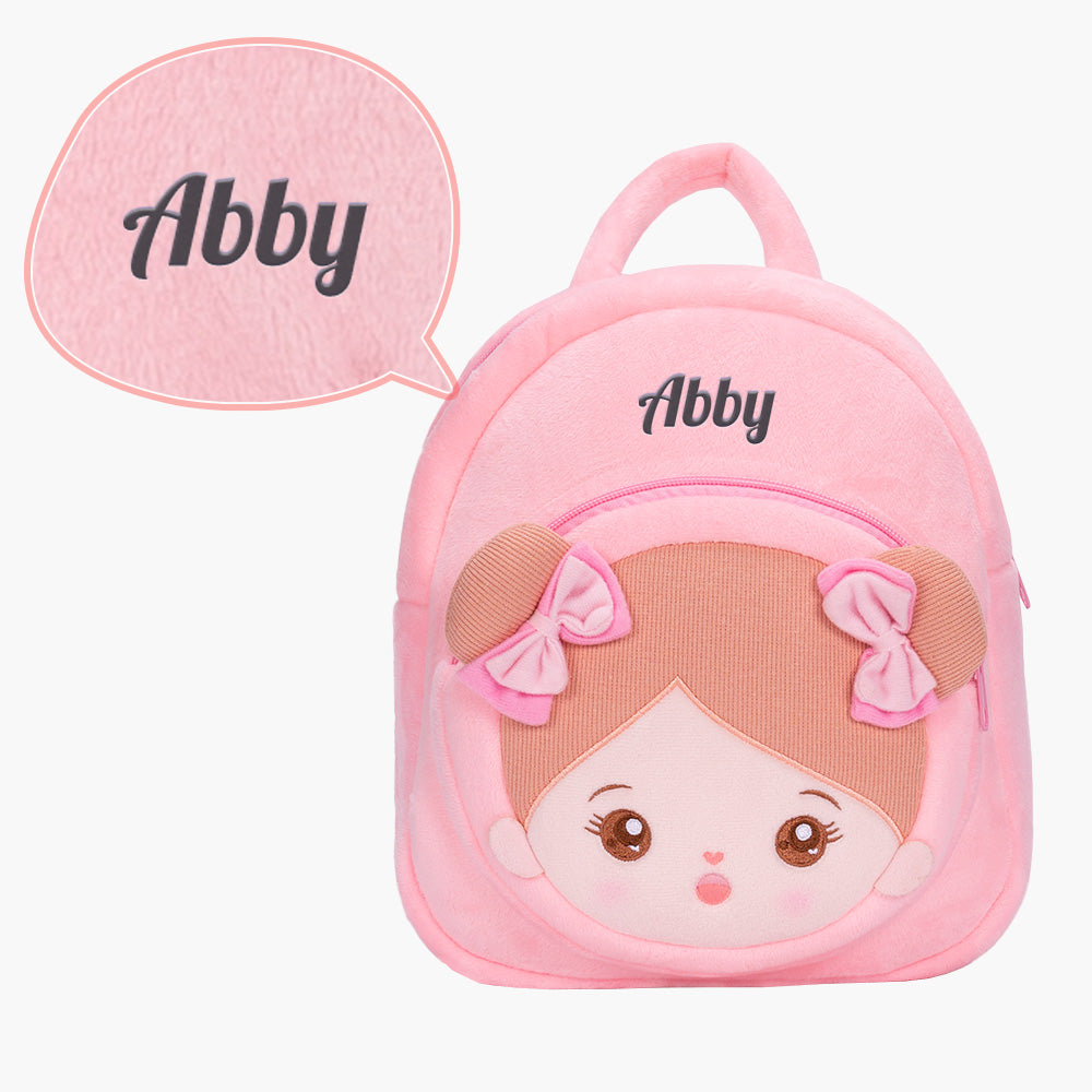 Personalized Pink Newt Girl Doll + Backpack