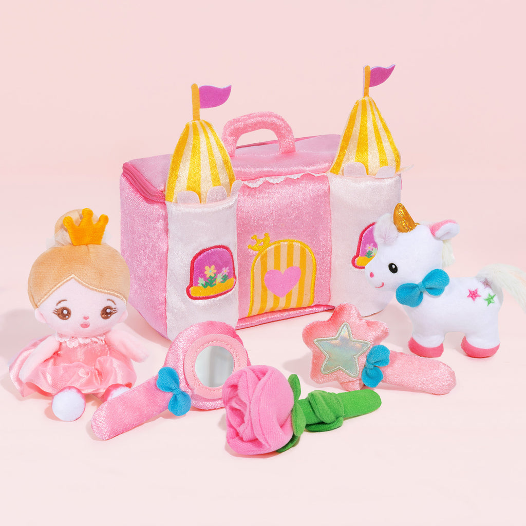 Personalized Baby's First Princess Castle Plush Sensory Toy Set