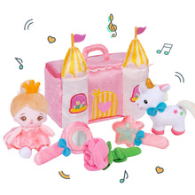 Load image into Gallery viewer, Personalized Baby&#39;s First Princess Castle Plush Playset Sound Toy Gift Set