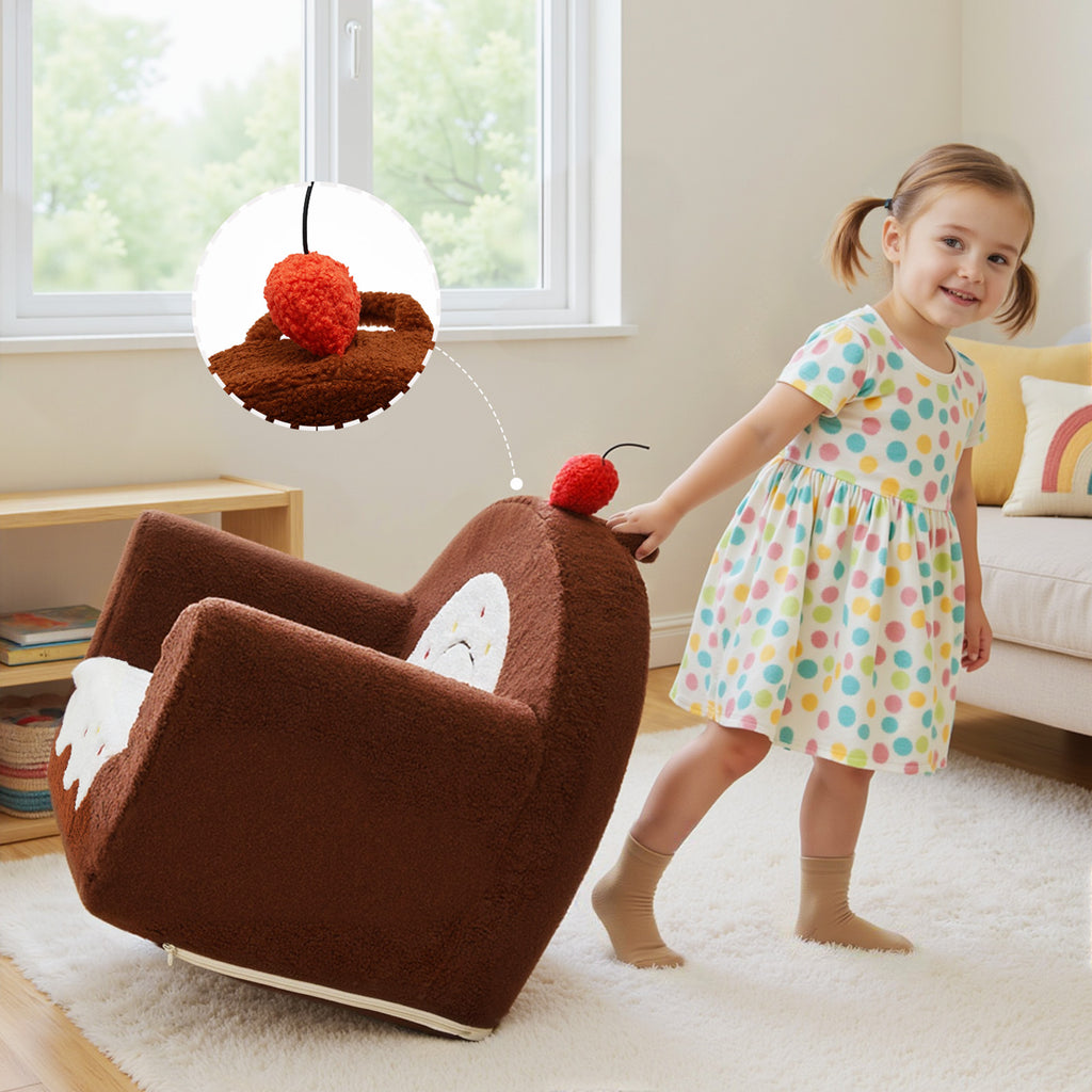 Swiss Roll Kids Sofa Comfy Foam Filled Couch, U.S. Local Delivery