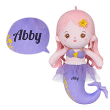 Load image into Gallery viewer, Personalized Purple Mermaid Girl Doll + Backpack