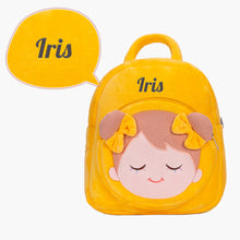 Load image into Gallery viewer, Personalized Becky Orange Girl Doll + Backpack