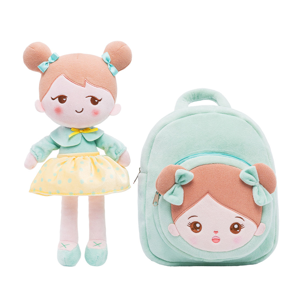 Personalized Light Green Girl and Bag