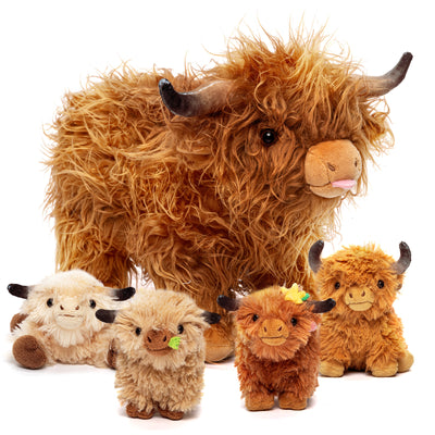Scottish Highland Cow Set - Mom & Babies