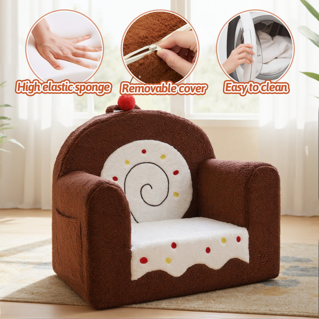 Swiss Roll Kids Sofa Comfy Foam Filled Couch, U.S. Local Delivery