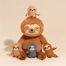 Load image into Gallery viewer, Sloth Family with 4 Babies Plush Playset Animals Stuffed Gift Set for Toddler