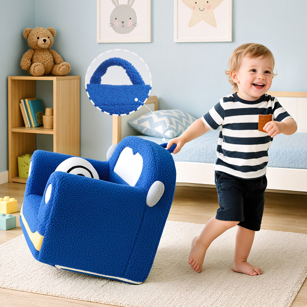 Kids Sofa Comfy Foam Filled Couch - Car Theme, U.S. Local Delivery