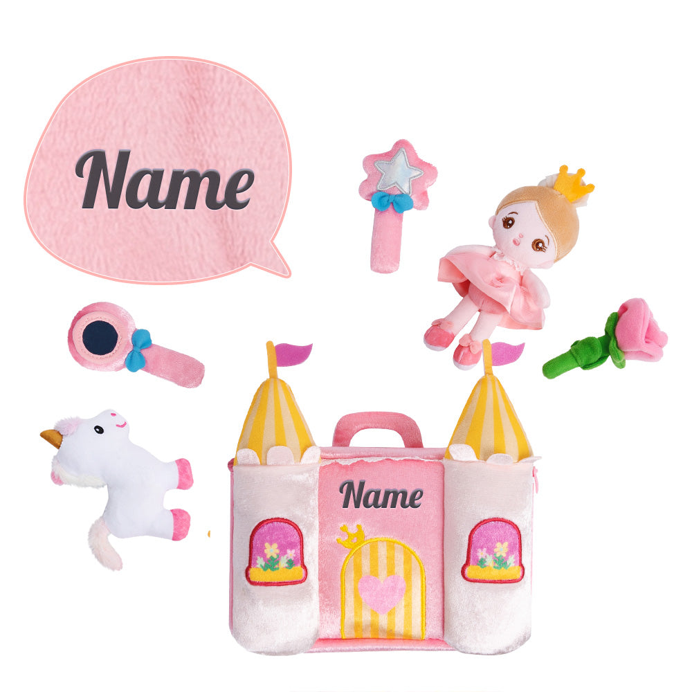 Personalized Baby's First Princess Castle Plush Sensory Toy Set