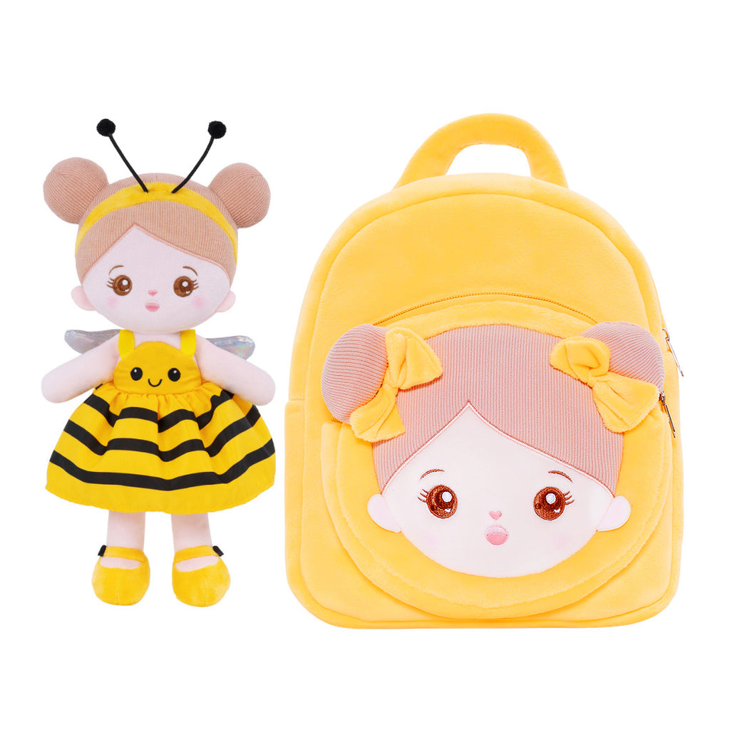 Personalized Yellow Bee Girl and Backpack