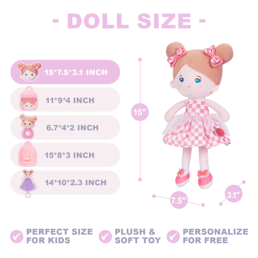 Personalized Blue Eyes Girl Doll + Backpack