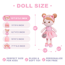 Load image into Gallery viewer, Personalized Pink Cat Plush Baby Girl Doll + Backpack