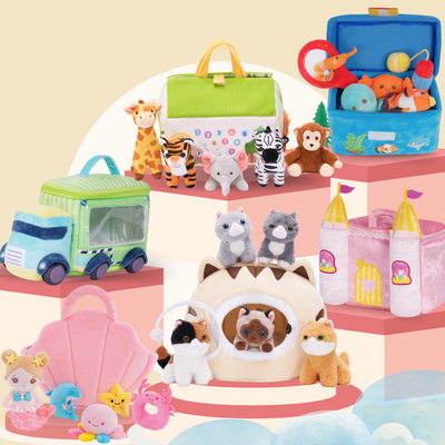 Personalized Soft Plush Playset Sensory Toy Kit - 12 Themes