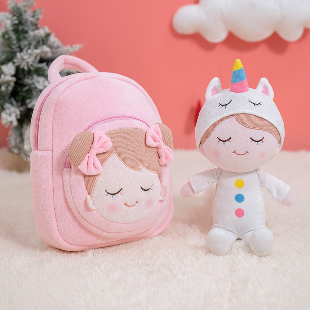 mochila suave para niñas pequeñas, personalizada para bebés de 1, 2 y 3  años, muñeca rosa para dormir con mochila escolar