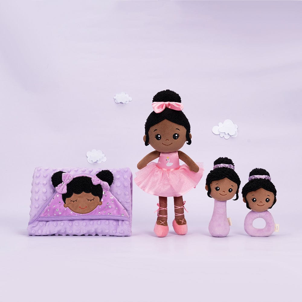 Textile cheapest doll black ballerina doll African doll cotton rag doll