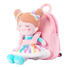 Load image into Gallery viewer, OUOZZZ Personalized Pink Plush Backpack Rainbow🌈