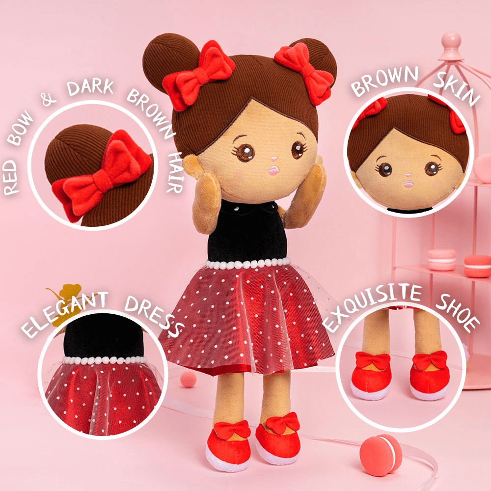 OUOZZZ Personalized Brown Skin Tone Plush Baby Doll Only Doll⭕️