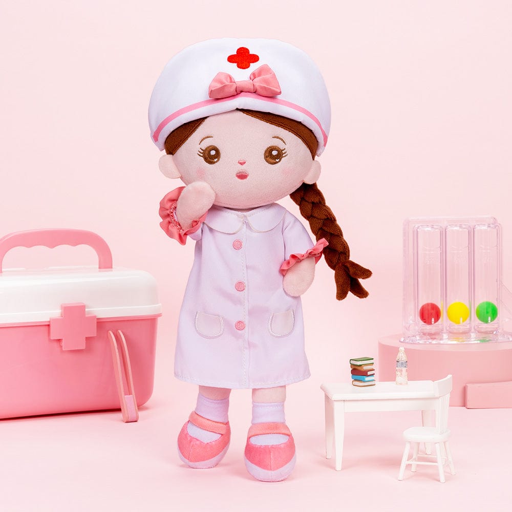 OUOZZZ Personalized Nurse Plush Baby Girl Doll Only Doll