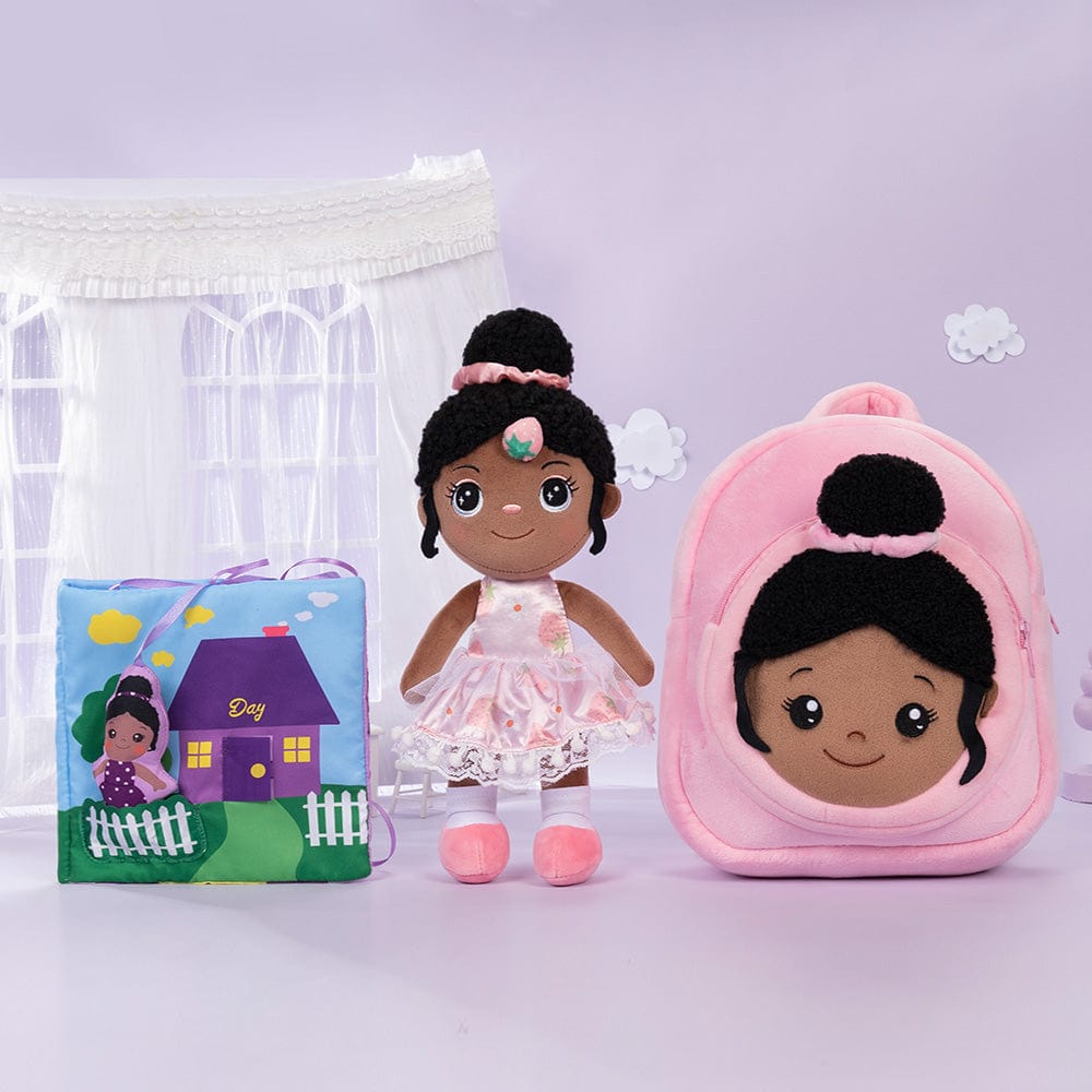 Bambola morbida nera multiculturale, personalizzata per il regalo