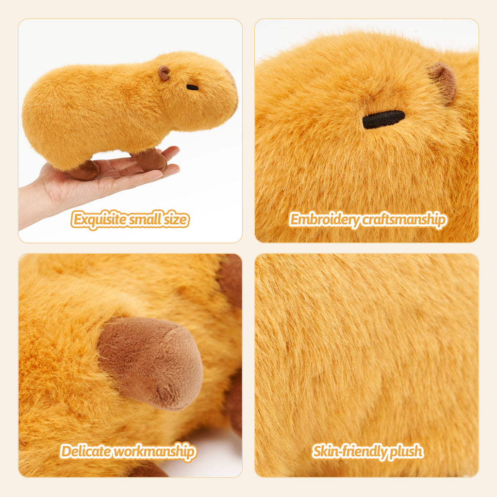 Soft Fur Capybara Plush Stuffed Animal Toy 8.5 Inch