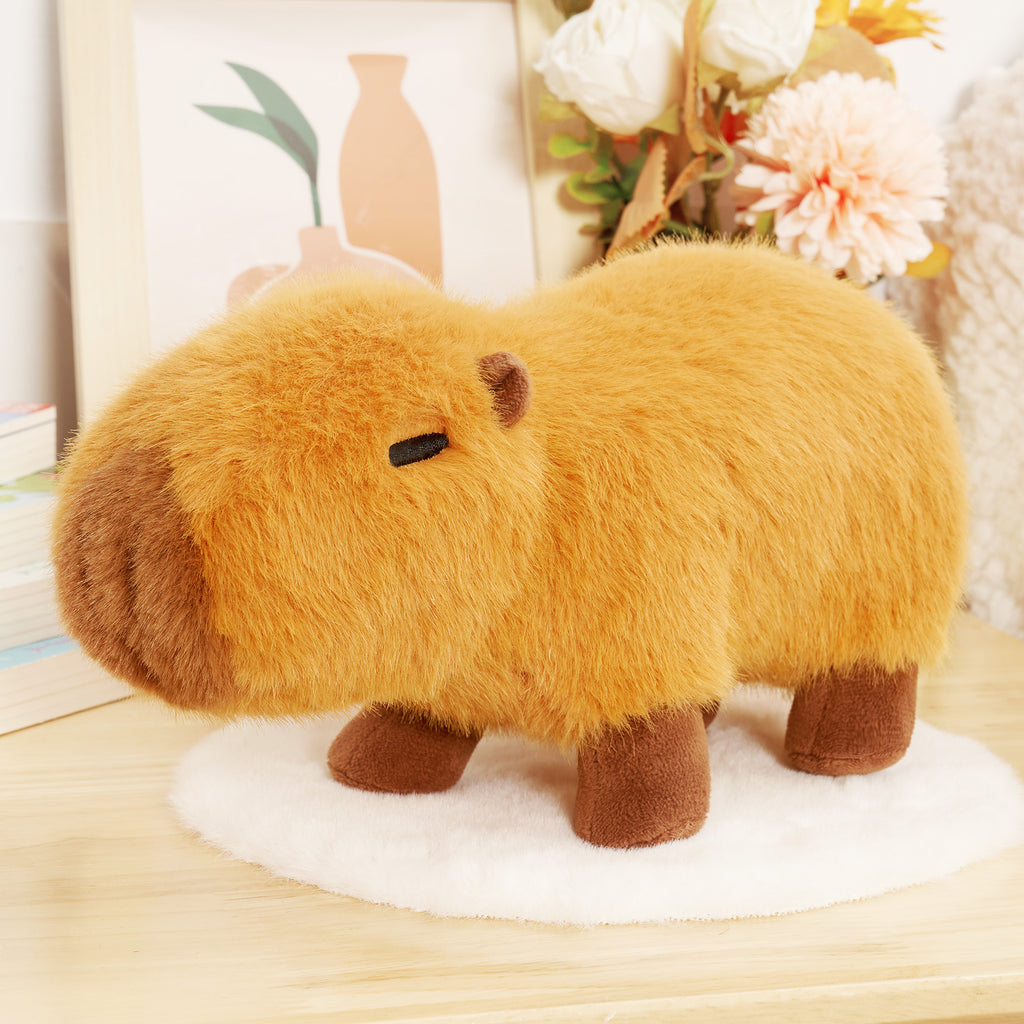 Soft Fur Capybara Plush Stuffed Animal Toy 8.5 Inch