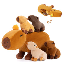 Afbeelding in Gallery-weergave laden, Capybara Stuffed Animal with 4 Babies Capybara Inside