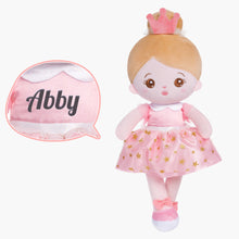 Laden Sie das Bild in den Galerie-Viewer, Personalized Pink Princess Plush Baby Girl Doll + Backpack