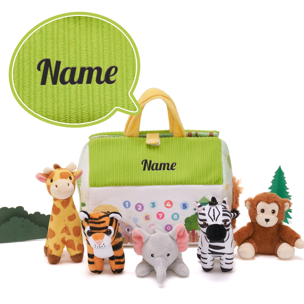 Personalized Baby's First Plush Playset Sensory Toy Gift Set