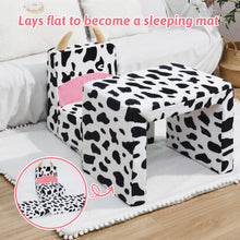 Carica l&#39;immagine nel visualizzatore di Gallery, 2 In 1 Cute Dairy Cow Pattern Children Sofa Couch and Desk