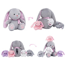 Charger l&#39;image dans la galerie, Rabbit Stuffed Animal with 4 Babies Bunny Inside