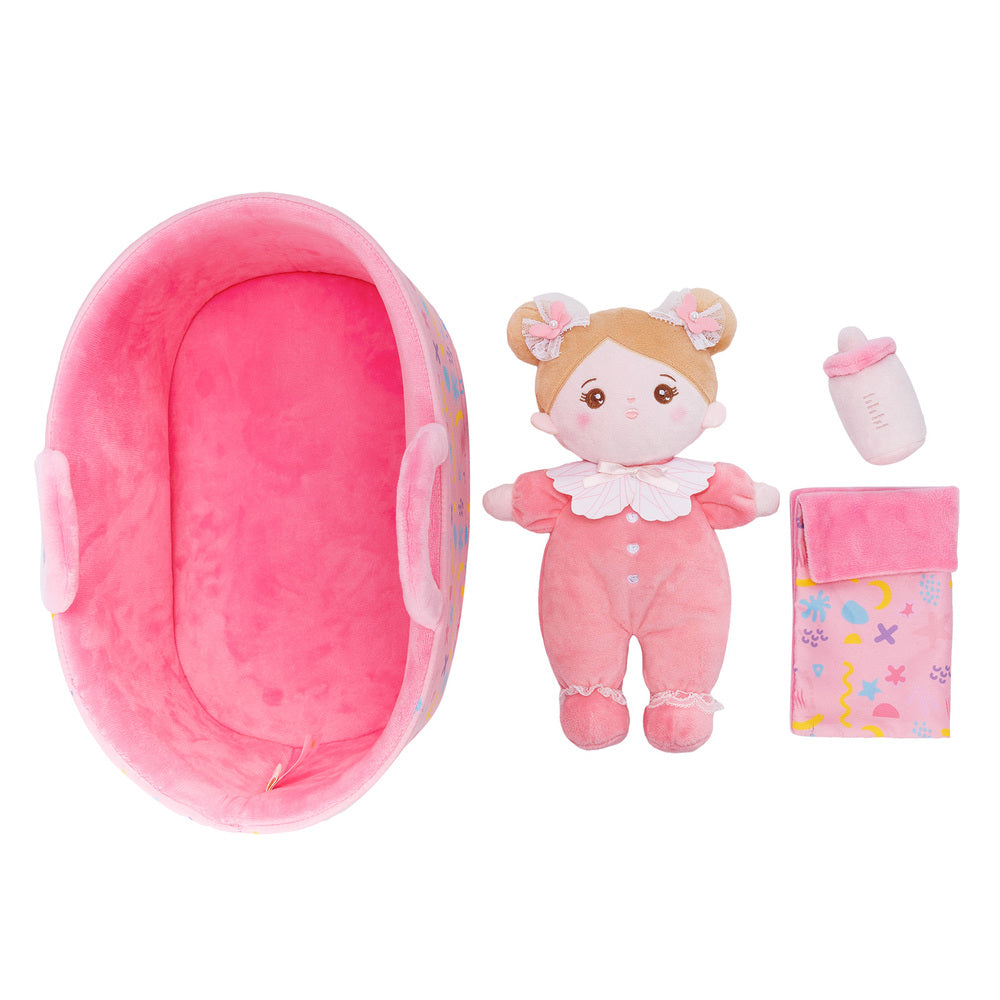 Personalized Pink Mini Plush Rag Baby Doll & Gift Set