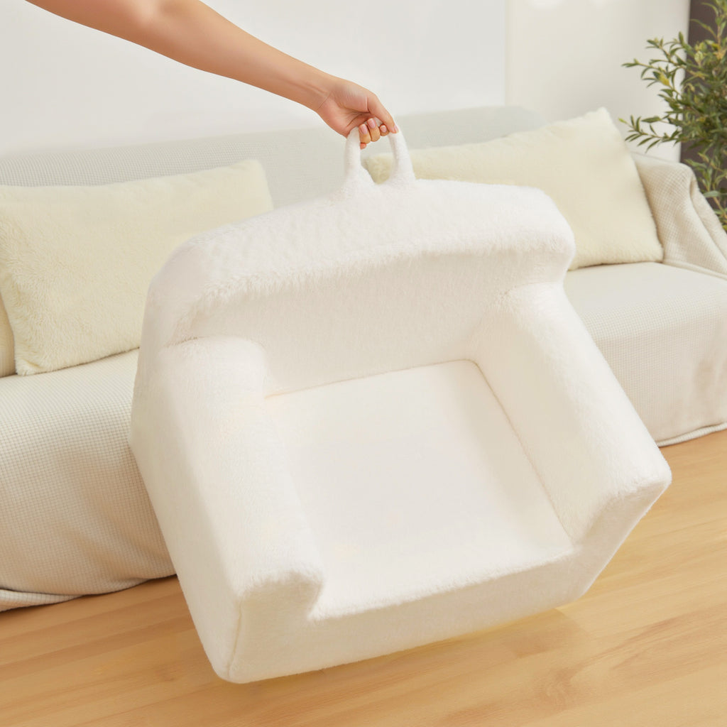 Cream White Cashmere Sofa Chair for Children