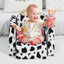 Carica l&#39;immagine nel visualizzatore di Gallery, 2 In 1 Cute Dairy Cow Pattern Children Sofa Couch and Desk