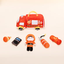 Ladda upp bild till gallerivisning, Personalized Baby&#39;s First Fire Truck Plush Sensory Toy