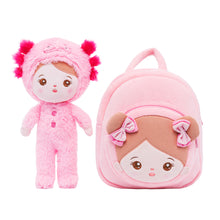 Afbeelding in Gallery-weergave laden, Personalized Pink Newt Girl Doll + Backpack