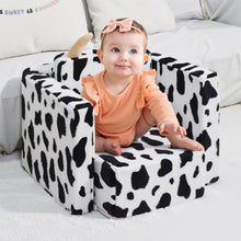 Carica l&#39;immagine nel visualizzatore di Gallery, 2 In 1 Cute Dairy Cow Pattern Children Sofa Couch and Desk