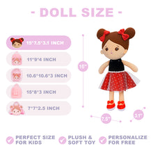 Load image into Gallery viewer, Personalized Brown Skin Tone Plush Baby Doll