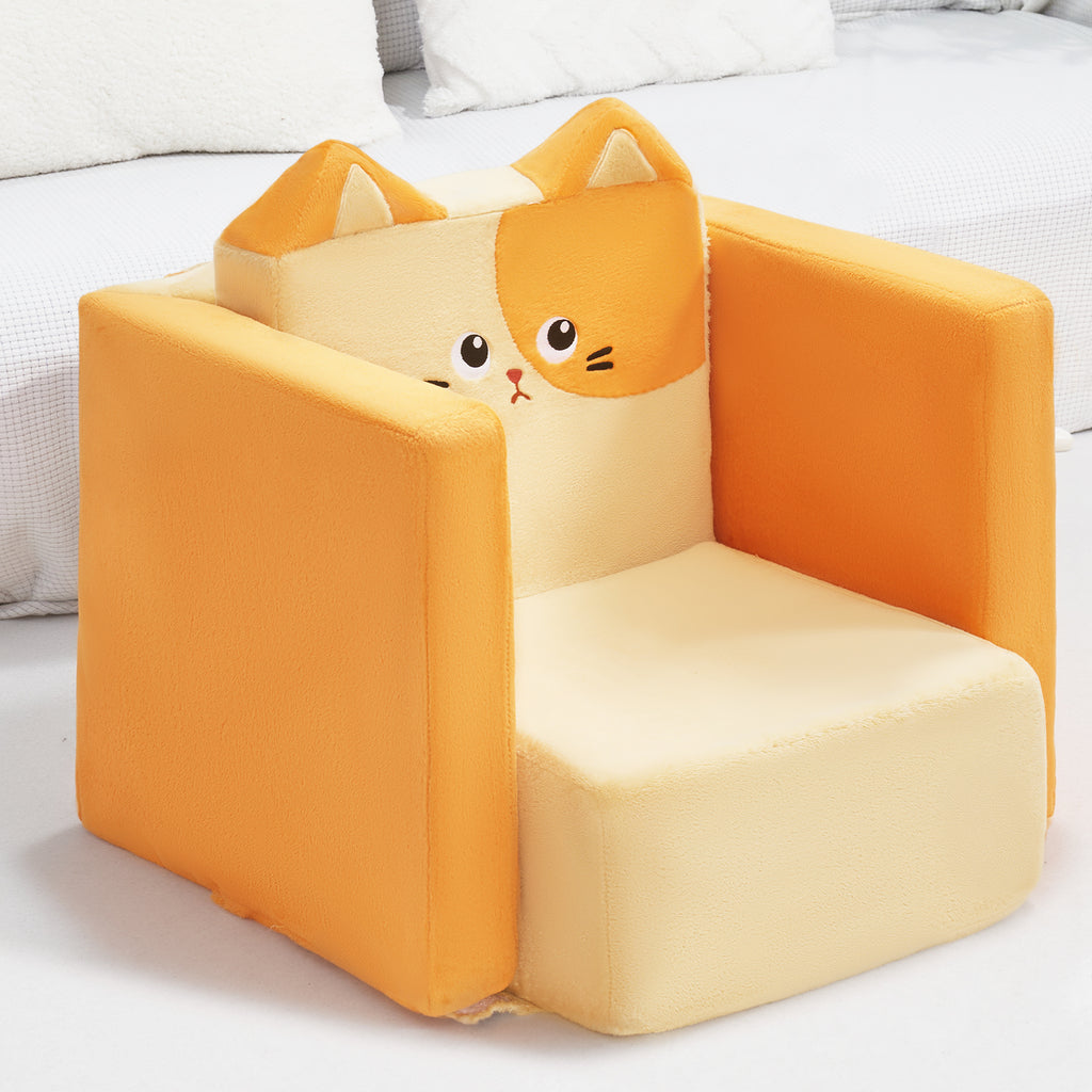 2 in 1 Cute Cat Children Sofa Couch and Desk