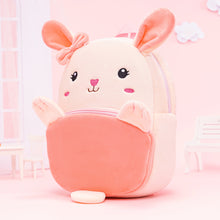 Afbeelding in Gallery-weergave laden, Personalized Pink Rabbit Animal Plush Baby Backpack