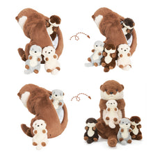 Cargar imagen en el visor de la galería, Otter Plush Stuffed Animal with 4 Babies