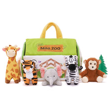 Carica l&#39;immagine nel visualizzatore di Gallery, Personalized Portable Fun Plush Zoo House Set