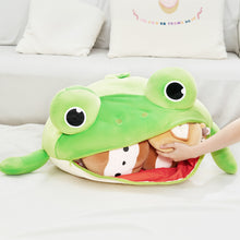 Load image into Gallery viewer, Frog Shaped Toy Storage Bag with Tongue Sticking Out Play Mat