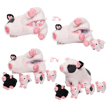 Indlæs billede til gallerivisning Spotted Pig Family Plush Toy, with 4 cute plush piglets inside