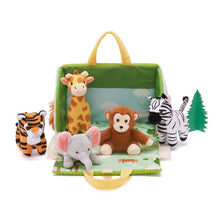 Carica l&#39;immagine nel visualizzatore di Gallery, Personalized Portable Fun Plush Zoo House Set