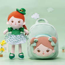 Carica l&#39;immagine nel visualizzatore di Gallery, Personalized Abby Green Hat Girl Doll + Backpack