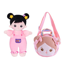 Indlæs billede til gallerivisning Personalized Black Hair Mini Plush Baby Girl Doll