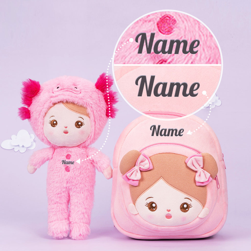 Bambola di peluche tritone rosa personalizzata
