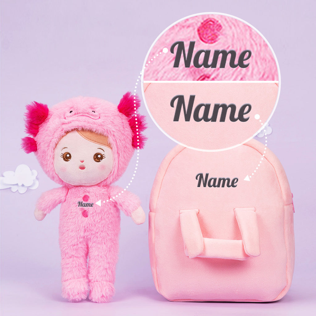 Muñeco bebé de peluche tritón rosa personalizado