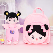 Carica l&#39;immagine nel visualizzatore di Gallery, Personalized Black Hair Mini Plush Baby Girl Doll