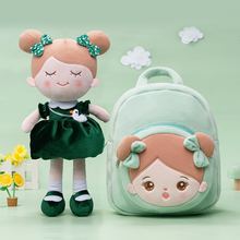 Charger l&#39;image dans la galerie, Personalized Dark Green Doll + Backpack